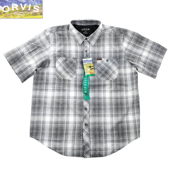 Orvis Tech Shirt Plaid Short Sleeve Quick Dry UPF 30+ Castlerock Men's XL NWT - Picture 1 of 10